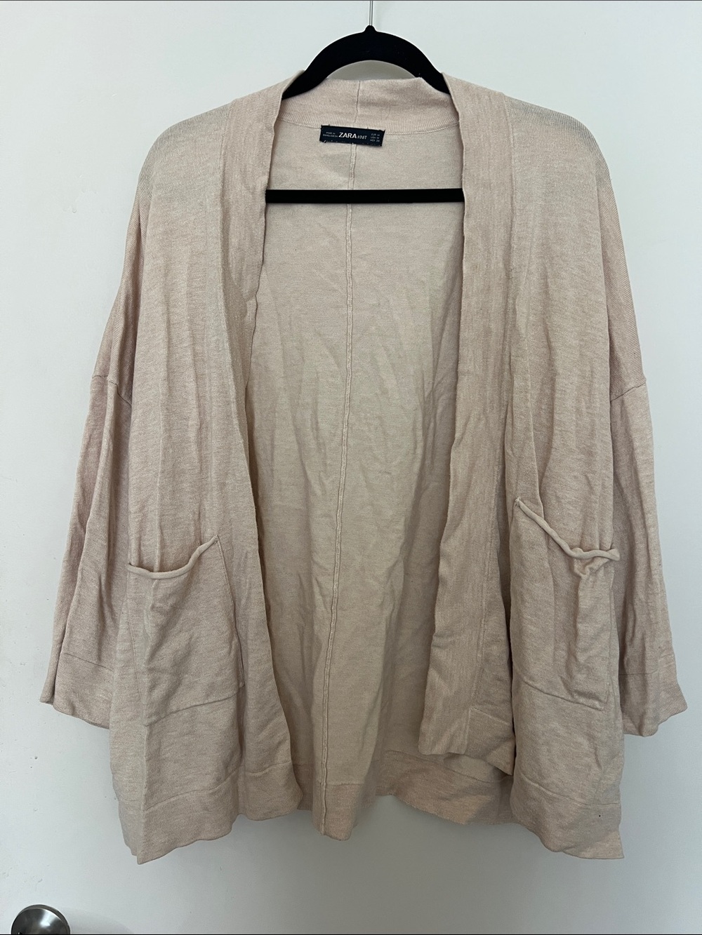 Zara Cream Open-Front Kimono Cardigan